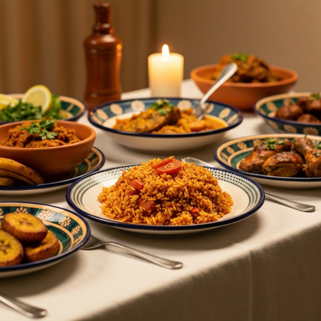 Nigerian food spread