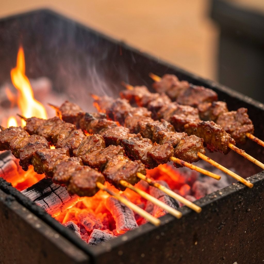 Suya grilling